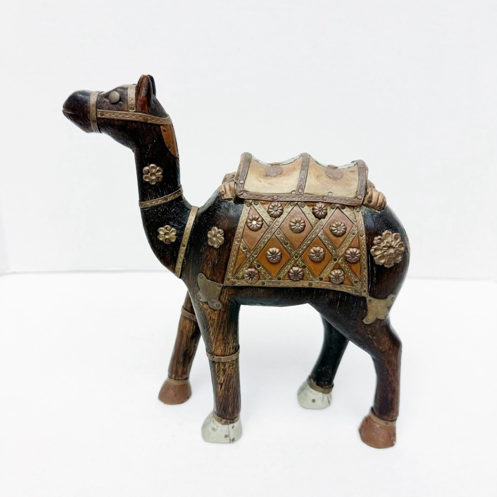 Vintage Handcrafted Wooden Camel